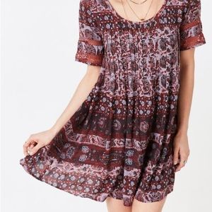 UO ecotè amethyst pintucked frock dress